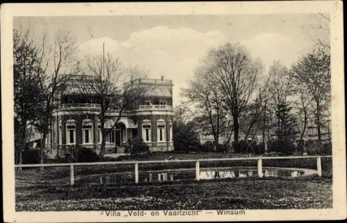Ak Winsum Groningen Niederlande, Villa Veld en Vaartzicht