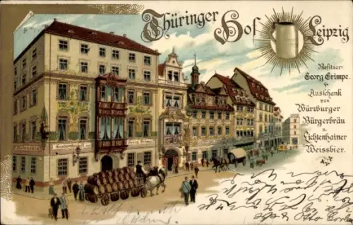 Litho Leipzig in Sachsen, Thüringer Hof, Bes. Georg Grimpe