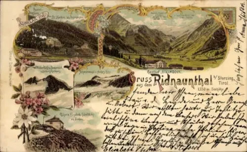 Litho Sterzing Vipiteno Südtirol, Ridnaunthal, Gasthof Steinbock