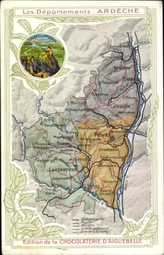 Landkarten CPA Les Departments, Ardèche, Chocolaterie d'Aiguebelle