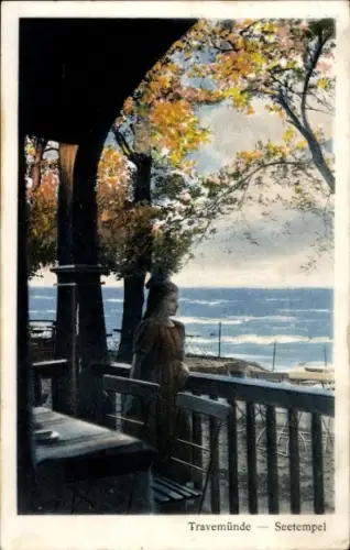 Ak Ostseebad Travemünde Lübeck,  Seetempel, Restaurant und Café, Ostsee