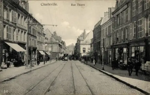 Ak Charleville Mézières Ardennes, Rue Thiers