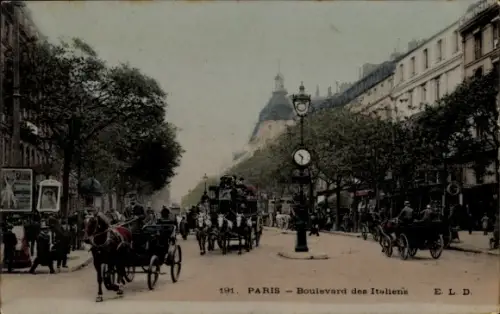 Ak Paris II Bourse,  Boulevard des Italiens, Salon 191, E. L. D.