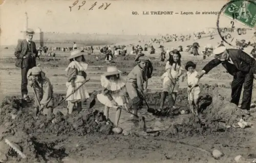 Ak Le Tréport Seine Maritime, Strandleben