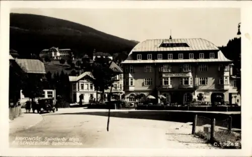 Ak Špindlerův Mlýn Spindlermühle Riesengebirge Region Königgrätz, Elbequelle, pramen Labe, Krkono