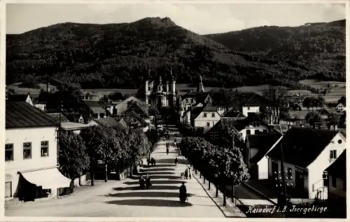 Ak Hejnice Haindorf Region Reichenberg, Wallfahrtskirche Maria Heimsuchung, Allee