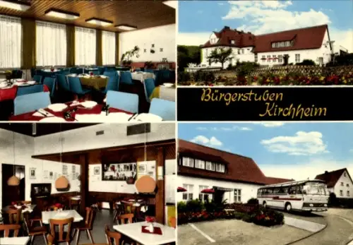 Ak Kirchheim in Hessen, Bürgerstuben, Außenansicht, Reisebus, Speiseräume