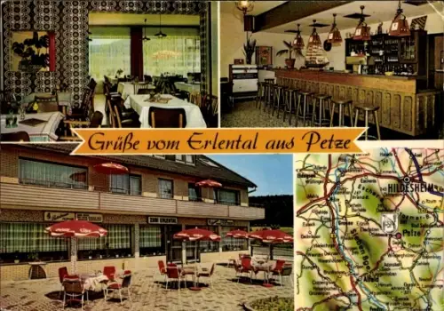 Ak Petze Sibbesse in Niedersachsen, Gasthaus Zum Erlental,  Sibbesse, Waldstr. 37, Terrasse, Bar,