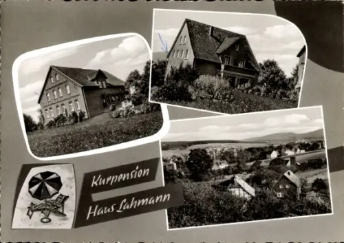 Ak Bad Eilsen Niedersachsen, Kurpension Haus Lahmann,  Harriallee 3, Ortsansicht