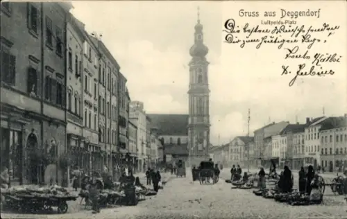 Ak Deggendorf an der Donau Niederbayern, Luitpoldsplatz