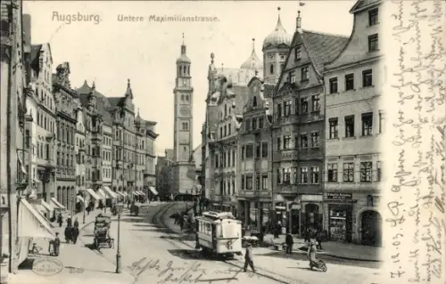 Ak Augsburg in Schwaben, Untere Maximilianstrasse