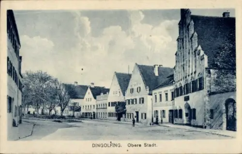 Ak Dingolfing in Niederbayern, Obere Stadt, Straßenansicht