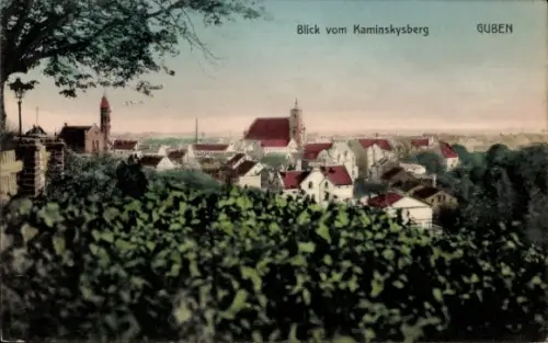 Ak Guben in der Niederlausitz, Blick vom Kaminskysberg, Guben