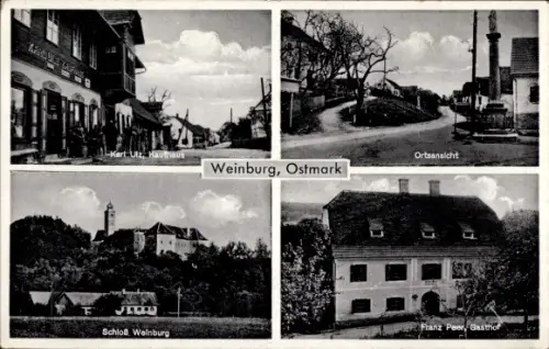 Ak Weinburg am Saßbach Steiermark, Kaufhaus Karl Utz, Gasthof Franz Peer, Schloss Weinburg