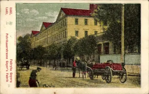 Ak Łódź Lodsch Polen, Geyer's Fabrik, Petrikauerstraße 24