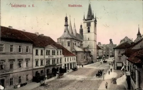Ak Litoměřice Leitmeritz Region Aussig, Stadtkirche