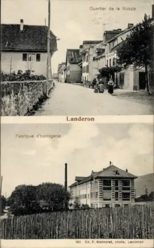 Ak Le Landeron Kanton Neuenburg, Quartier de la Russie,  Fabrique d'horlogerie