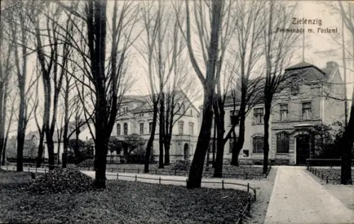 Ak Sulęcin Zielenzig Ostbrandenburg, Promenade, Post