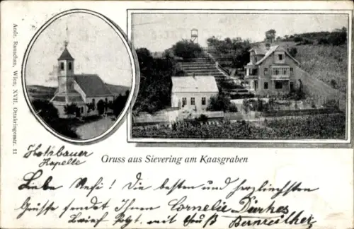 Ak Wien 19 Sievering, am Kaasgraben, Kapelle