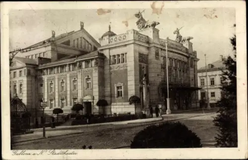 Ak Jablonec nad Nisou Gablonz an der Neiße Region Reichenberg, Stadttheater