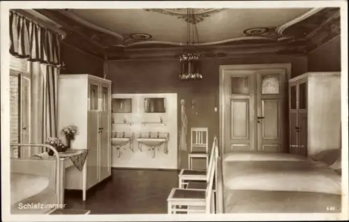 Ak Hartha Hintergersdorf Tharandt Erzgebirge, Erholungsheim Harthaberg der Reichsbahn, Schlafzimmer