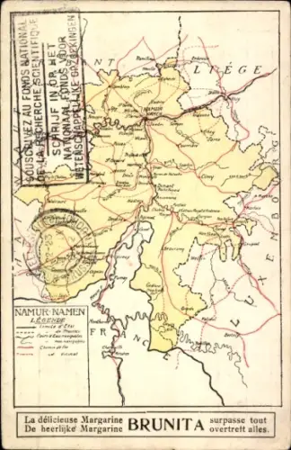 Landkarten Ak Bruxelles Brüssel, Werbung Margarine Brunita
