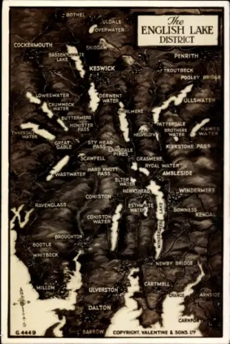 Landkarten PC Keswick Cumbria England, Lake District
