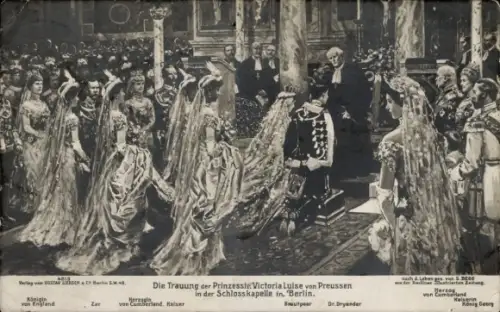 Künstler Ak Trauung der Prinzessin Victoria Luise von Preußen in der Schlosskapelle in Berlin