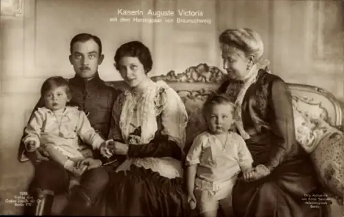 Ak Kaiserin Auguste Victoria, Ernst August, Viktoria Luise, Liersch 7975