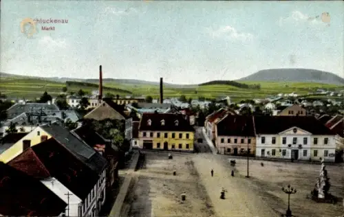 Ak Šluknov Schluckenau Region Aussig, Markt