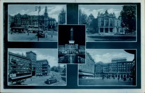 Ak Moravská Ostrava Mährisch Ostrau Region Mährisch Schlesien, Platz, Theater