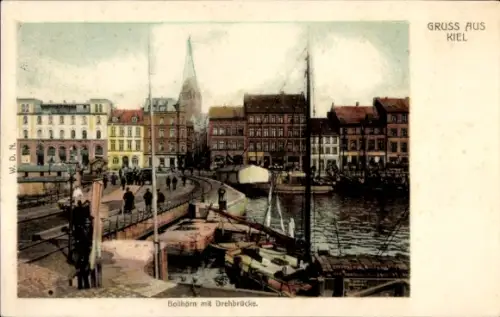 Ak Kiel, Bollhörn mit Drehbrücke