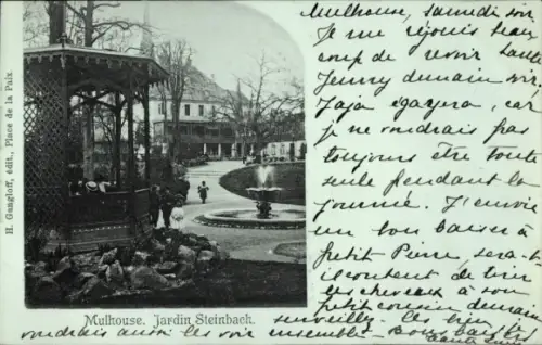 Ak Mulhausen Mühlhausen Elsass Bas Rhin, Jardin Steinbach