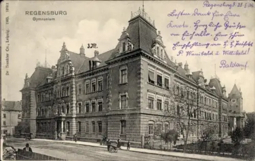 Ak Regensburg an der Donau Oberpfalz,  Gymnasium