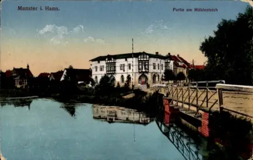 Ak Munster an der Örtze, am Mühlenteich