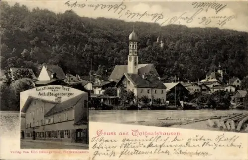 Ak Wolfratshausen in Oberbayern, Gruss aus  Gasthaus zur Post, Ant. Steigenberger, Verlag Chr. Ba