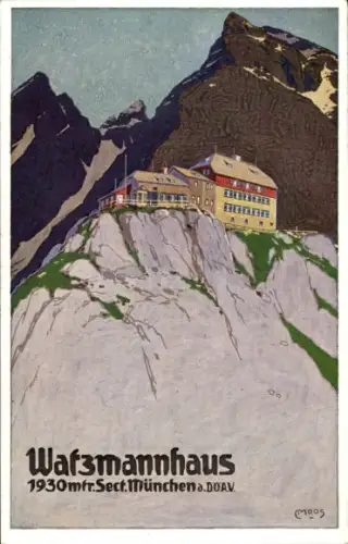 Künstler Ak Moos, Carl, Ramsau im Berchtesgadener Land Oberbayern, Watzmannhaus