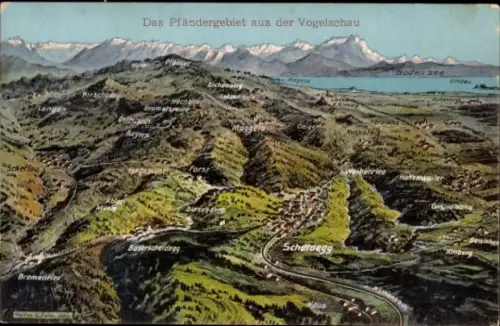 Landkarten Ak Felle, Eugen, Pfändergebiet aus der Vogelschau