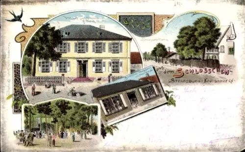 Litho Koenigshoffen Königshofen Strasbourg Straßburg Elsass Bas Rhin, Schlößchen