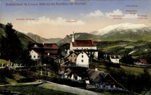 Ak St Corona am Wechsel in Niederösterreich, Blick auf den Wallfahrtsort