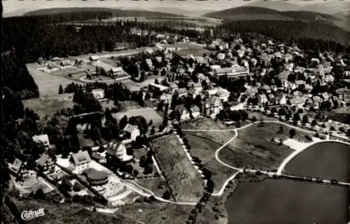 Ak Hahnenklee Bockswiese Goslar im Harz, Fliegeraufnahme