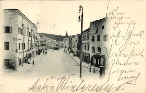 Ak Altenmarkt im Pongau in Salzburg,  Marktplatz, Marktstraße mit Turm