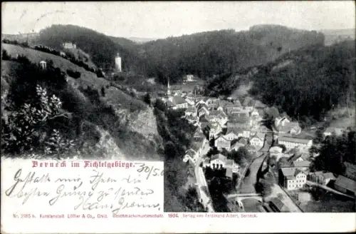 Ak Bad Berneck im Fichtelgebirge Bayern, Blick auf  Fichtelgebirge,  von 1904, Kunstanstalt Löffl