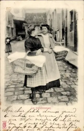 Ak Paris, Wäscherinnen mit Körben