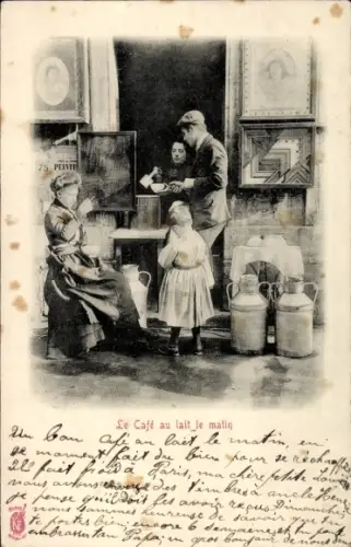 Ak Paris, morgendlicher Milchkaffee