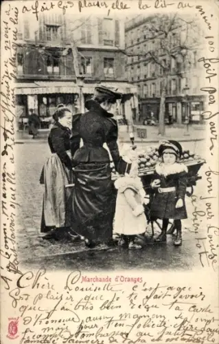Ak Paris, Orangenhändlerin, Kinder