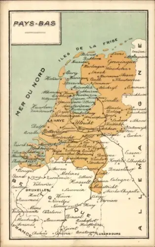 Landkarten Ak Niederlande, Nordsee, friesische Inseln