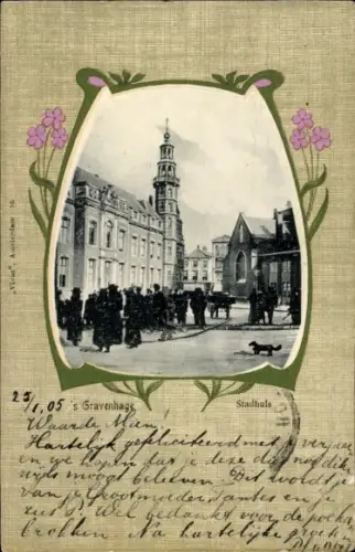 Passepartout Ak  's Gravenhage Den Haag Südholland, Stadhuis