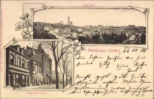 Ak Morhange Mörchingen Lothringen Moselle, Neustadt Gesamtansicht, Kapellenstraße