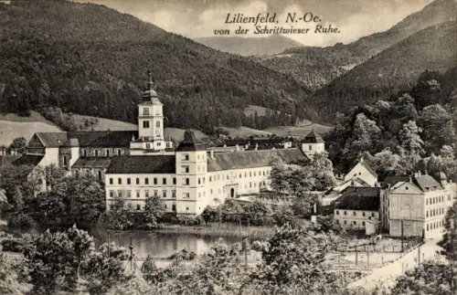 Ak Lilienfeld in Niederösterreich, Blick von der Schrittwieser Ruhe
